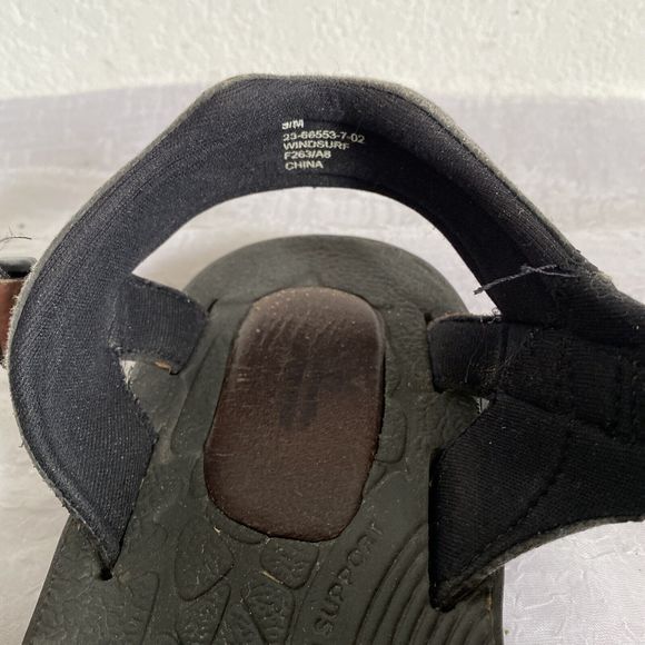 FRYE Windsurf Sandals Brown Leather Strap Shoes Hook & Loop Beach Boat Sz 9M main image 4